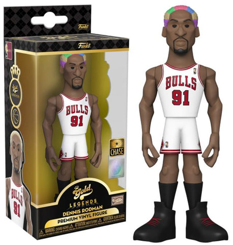Bulls Funko Pop Vinyl Premium Gold Series Legends - NBA Basketball - Dennis Rodman 5" Chase Variant