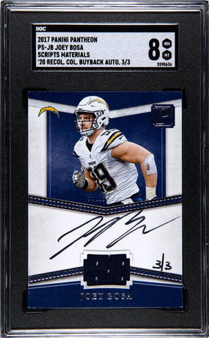 Chargers Joey Bosa 2017 Panini Pantheon No.PS-JB #3/3 Autographed Relic SGC Graded 8 Single Card