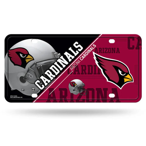 Cardinals Metal License Plate Tag Split NFL