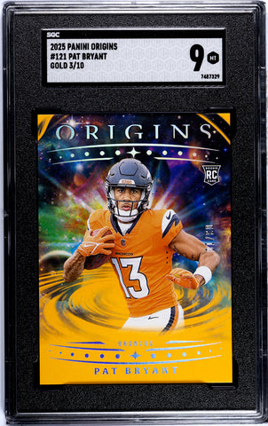 Broncos Pat Bryant 2025 Panini Origins No.121 #03/10 SGC Graded 9 Rookie Single Card