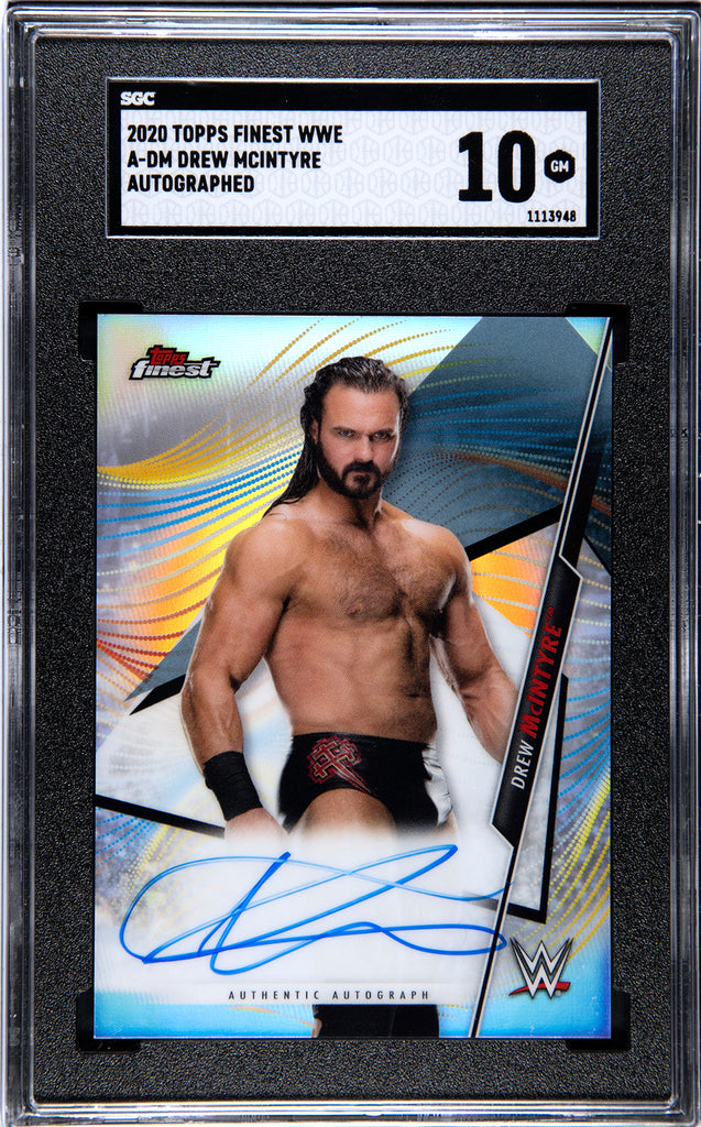 graded wwe cards WWE Drew Mcintyre 2020 Topps Finest No.A-DM Autographed SGC Graded 10 – JP Sports
