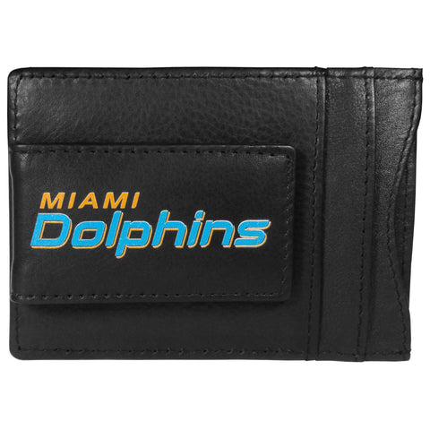 Dolphins Leather Cash & Cardholder Magnetic Name