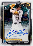 Pirates Konnor Griffin 2024 Topps Bowman Draft Chrome No. CPA-KG Autographed Single Card