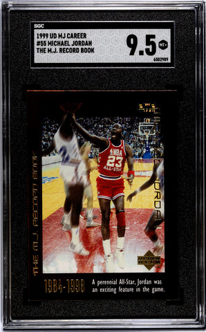 Bulls Michael Jordan 1999 Upper Deck MJ Career No.55 The MJ Record Book SGC Graded 9.5 Single Card (6502989)