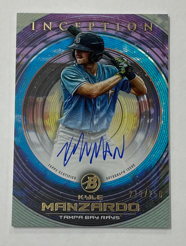 Rays Kyle Manzardo 2022 Bowman Inception No.PA-KM 219/250 Autographed Prospect Single Card