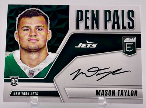 Jets Mason Taylor 2025 Panini Donruss Elite No.PP-MTA Autographed Rookie Single Card