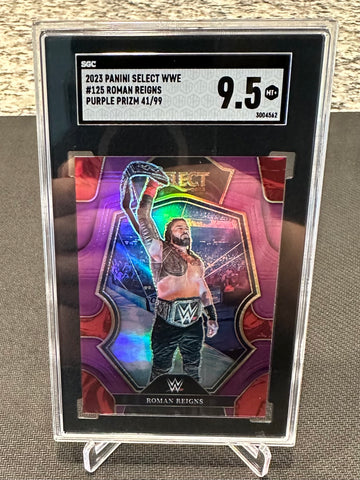 Roman Reigns WWE 2023 Panini Select No. 125 #41/99 SGC Graded  9.5 Single Card