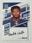 Titans Malik Willis 2022 Panini Donruss Elite No.PP-MW Autographed Rookie Single Card