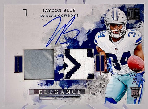 Cowboys Jaydon Blue 2025 Panini Impeccable No.ELE-JBE #24/89 Autographed Relic Rookie Single Card