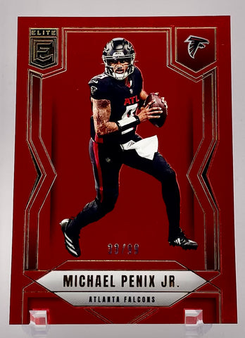 Falcons Michael Penix Jr 2025 Panini Donruss Elite No.47 #33/99 Single Card
