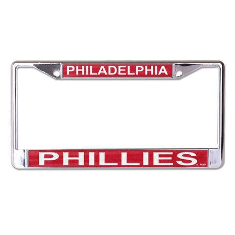 Phillies Laser Cut License Plate Frame Metallic Silver Glitter