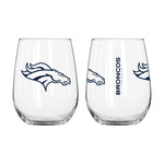 Broncos 16oz Curved Gameday Stemless Wine Glass