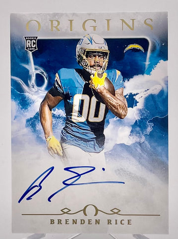 Chargers Brenden Rice 2024 Panini Origins No.RAU-BRI Autographed Rookie Single Card