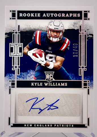 Patriots Kyle Williams 2025 Panini Impeccable No.RA-KWS #10/49 Autographed Rookie Single Card