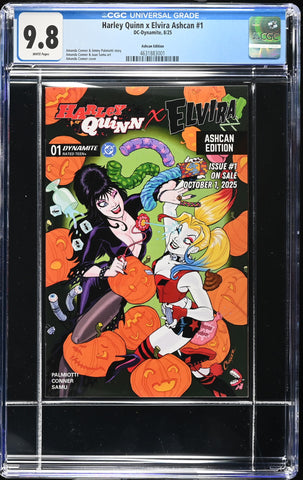 Harley Quinn x Elvira Ashcan Issue #1 August 2025 CGC Graded 9.8 Comic Book