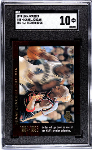 Bulls Michael Jordan 1999 Upper Deck MJ Career No.58 The MJ Record Book SGC Graded 10 Single Card (7301220)