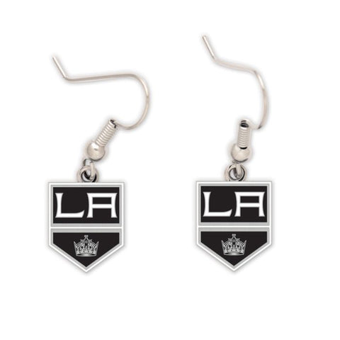 Kings Earrings Dangle Silver Logo NHL