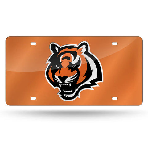 Bengals Laser Cut License Plate Tag Color Orange