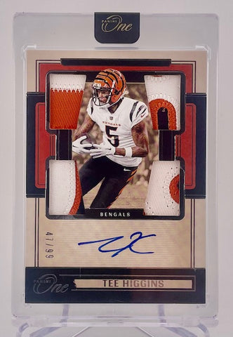 Bengals Tee Higgins 2024 Panini One No.58 #47/99 Autographed Relic Single Card