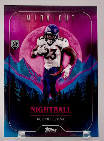 Broncos Audric Estime 2024 Topps Midnight No.NB-12 Rookie Single Card