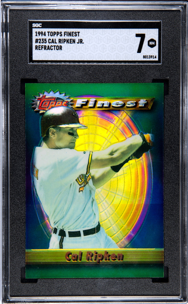 cal ripken jr. graded baseball cards Orioles Cal Ripken Jr. 1994 Topps Finest No.235 Refractor SGC Graded 7 Single Card