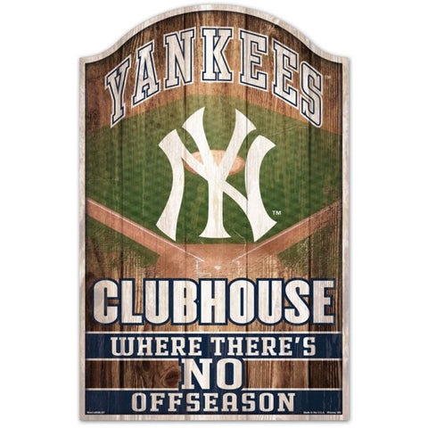 Yankees Wood Sign 11x17 Clubhouse