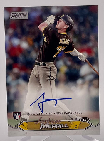 Padres Jackson Merrill 2024 Topps Stadium Club No.SCBA-JME Autographed Rookie Single Card