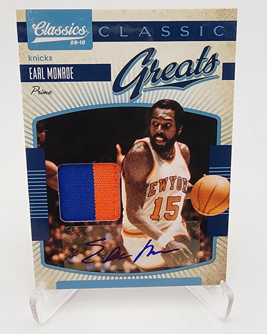 Knicks Earl Monroe 2010 Panini America-Classics #7 11/25 with Game Worn Patch Single Card