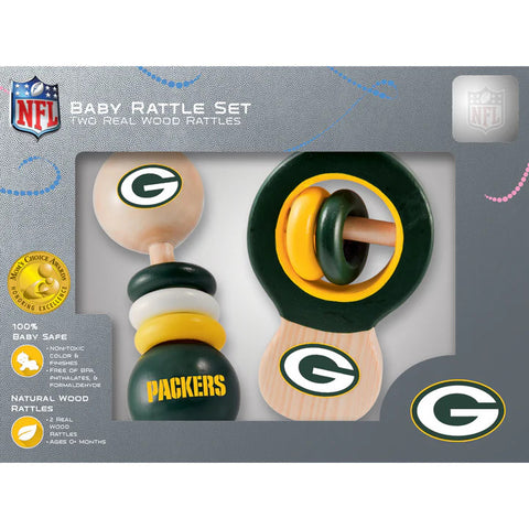 Packers 2-Pack Wooden Rattles Set