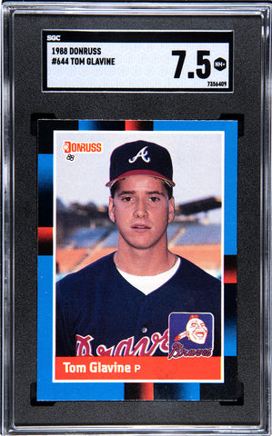 Braves Tom Glavine 1988 Donruss No. 644 SGC Graded 7.5 Single Card