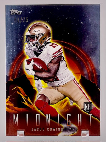 49ers Jacob Cowing 2024 Topps Midnight No.86 #34/75 Rookie Single Card