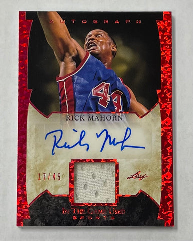 Pistons Rick Mahorn 2022 Leaf In The Game Used No.GUA-RM2 17/45 Autographed Relic Single Card