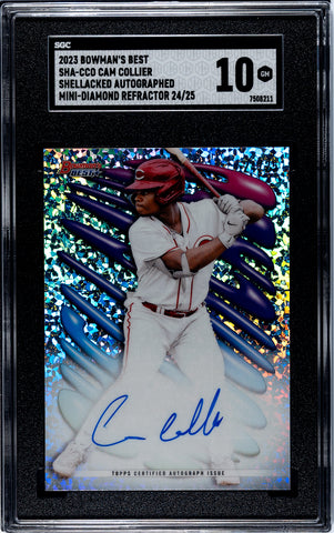 Reds Cam Collier 2023 Bowman's Best No.SHA-CCO #24/25 SGC Graded 10 Autographed Single Card