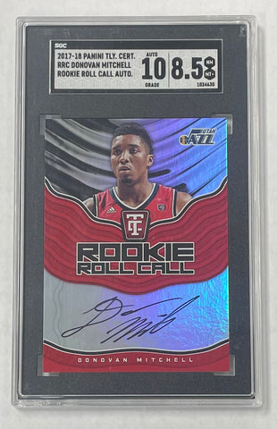 Jazz Donovan Mitchell 2017-18 Panini Totally Certified No.RRC-DM SGC 8.5 Autographed Rookie Graded Single Card