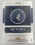 Timberwolves Jaden McDaniels 2020-21 Absolute Memorabilia No.RT-JMC Relic Rookie Single Card