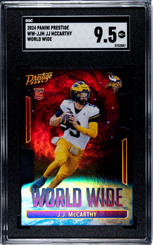 Vikings JJ McCarthy 2024 Panini Prestige No.WW-JJM SGC Graded 9.5 Rookie Single Card