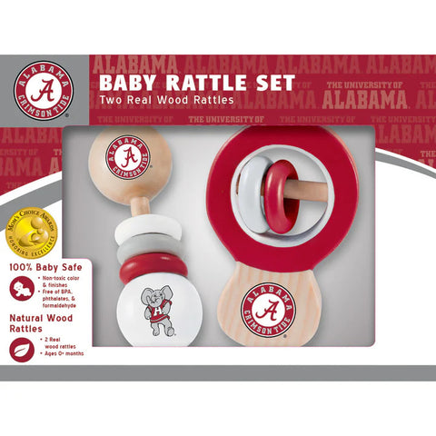 Alabama Baby 2-Pack Wooden Rattles Set