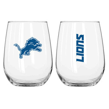 Lions 16oz Curved Gameday Stemless Wine Glass