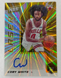 Bulls Coby White 2020 Panini #06/10 Rookie Gold Laser Autographs Autographed Single Card