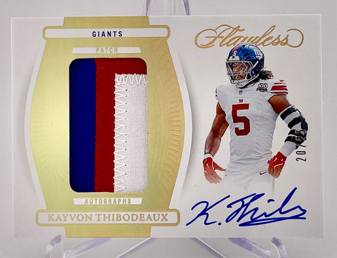 Giants Kayvon Thibodeaux 2024 Panini Flawless No.PA-KTX #20/25 Autographed Relic Single Card