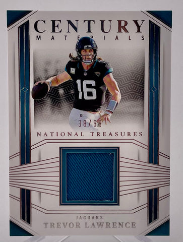 Jaguars Trevor Lawrence 2023 Panini National Treasures No.CEN-TLE #38/99 Relic Single Card