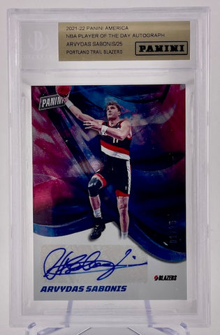 Trail Blazers Arvydas Sabonis 2021-22 Panini Player of the Day No.AS #01/25 Autographed Single Card