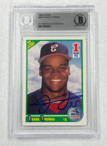 White Sox Frank Thomas 1990 Score No.663 Beckett Authentic Autographed Rookie Single Card