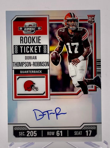 Browns Dorian Thompson-Robinson 2023 Panini Contenders Optic No.110 Autographed Rookie Single Card