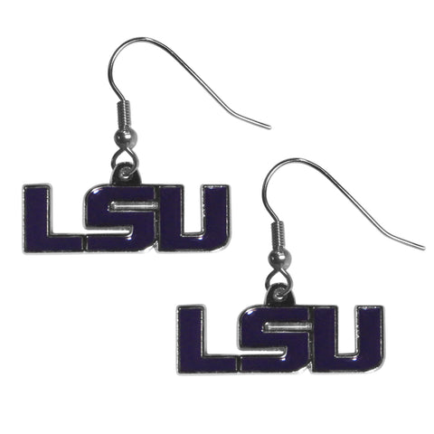 LSU Earrings Dangle Chrome