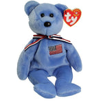 TY Beanie Baby 8.5" - America the Bear (Blue Version) 2001