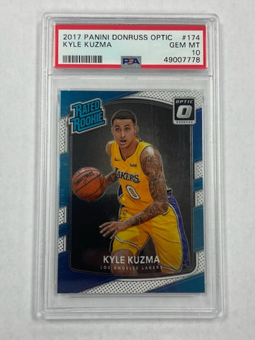 Lakers Kyle Kuzma 2017-18 Panini Donruss Optic No.174 PSA Graded 10 Rookie Single Card