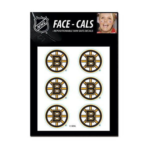 Bruins Face Cals Tattoos 6-Pack