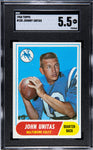 Colts Johnny Unitas 1968 Topps No.100 SGC Graded 5.5 Single Card