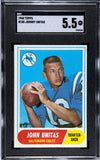 Colts Johnny Unitas 1968 Topps No.100 SGC Graded 5.5 Single Card